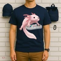 Axolotl Fish Playing Video Game Axolotl Lizard Gamers T-Shirt thumb 6