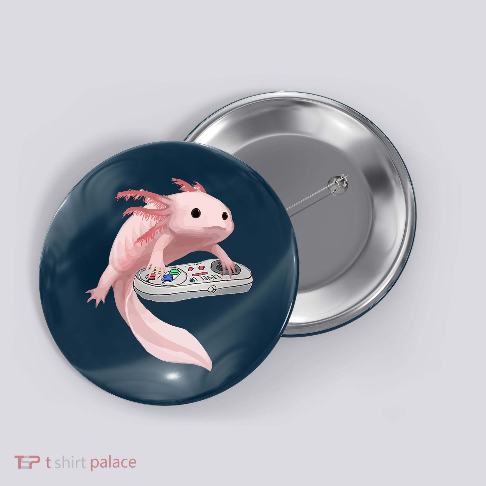 Axolotl Fish Playing Video Game Axolotl Lizard Gamers Button