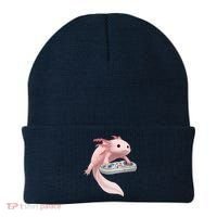 Axolotl Fish Playing Video Game Axolotl Lizard Gamers Beanie thumb 0
