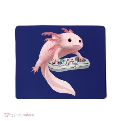 Axolotl Fish Playing Video Game Axolotl Lizard Gamers Mousepad