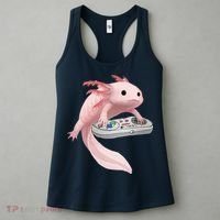 Axolotl Fish Playing Video Game Axolotl Lizard Gamers Women's Tank Top thumb 3