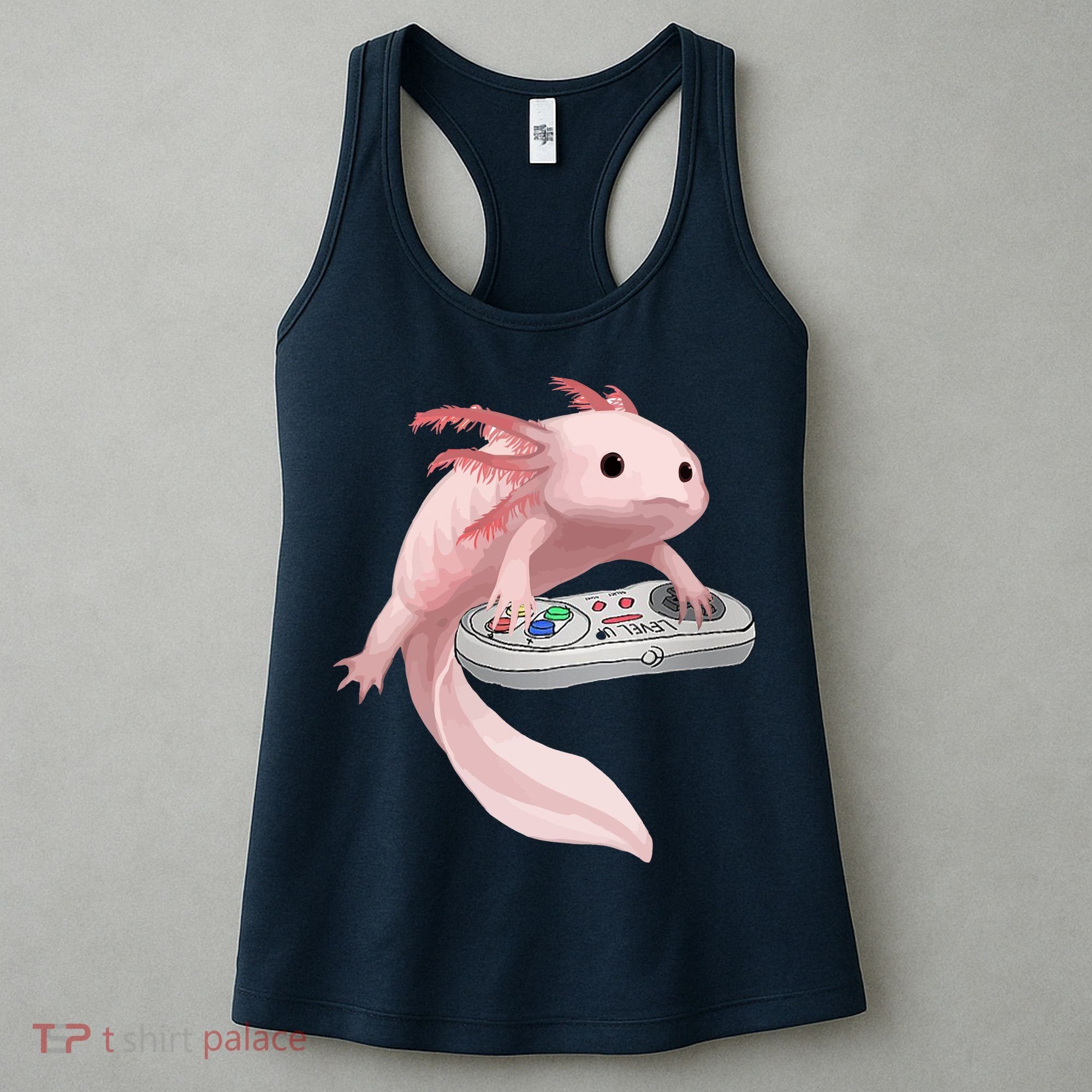 Axolotl Fish Playing Video Game Axolotl Lizard Gamers Women's Tank Top