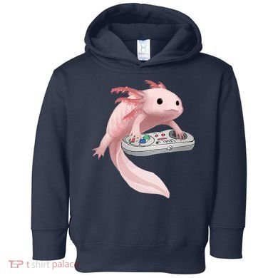 Axolotl Fish Playing Video Game Axolotl Lizard Gamers Toddler Hoodie