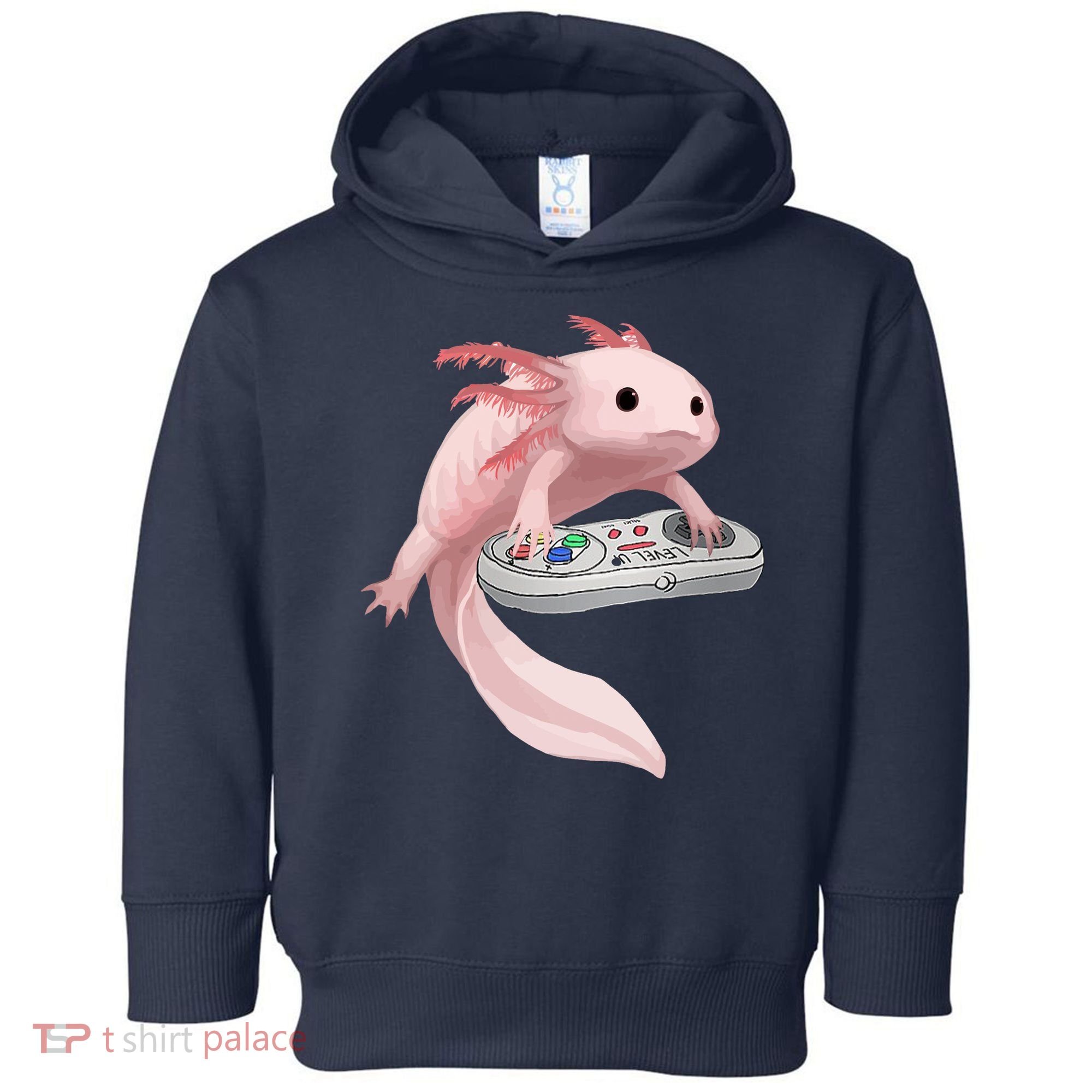 Axolotl Fish Playing Video Game Axolotl Lizard Gamers Toddler Hoodie
