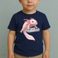 Axolotl Fish Playing Video Game Axolotl Lizard Gamers Toddler T-Shirt thumb 2