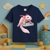 Axolotl Fish Playing Video Game Axolotl Lizard Gamers Toddler T-Shirt thumb 3