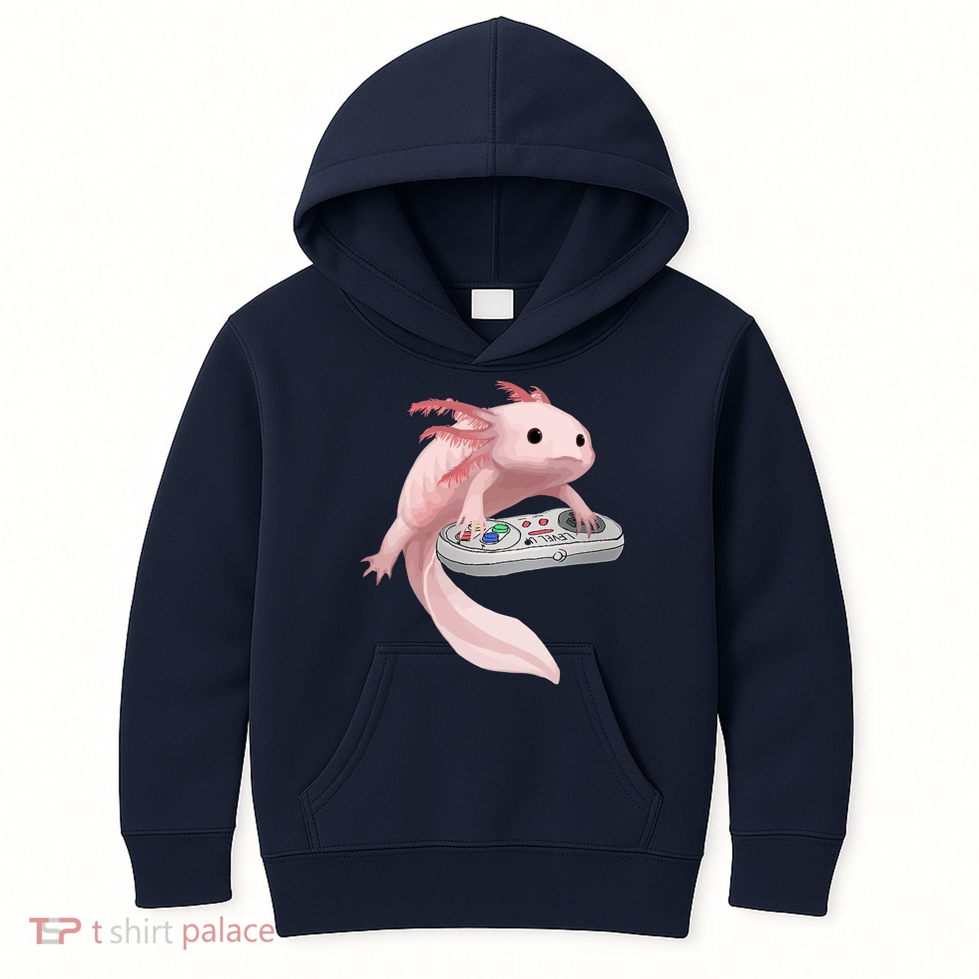 Axolotl Fish Playing Video Game Axolotl Lizard Gamers Kids Hoodie