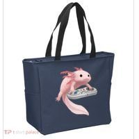 Axolotl Fish Playing Video Game Axolotl Lizard Gamers Tote Bag thumb 2