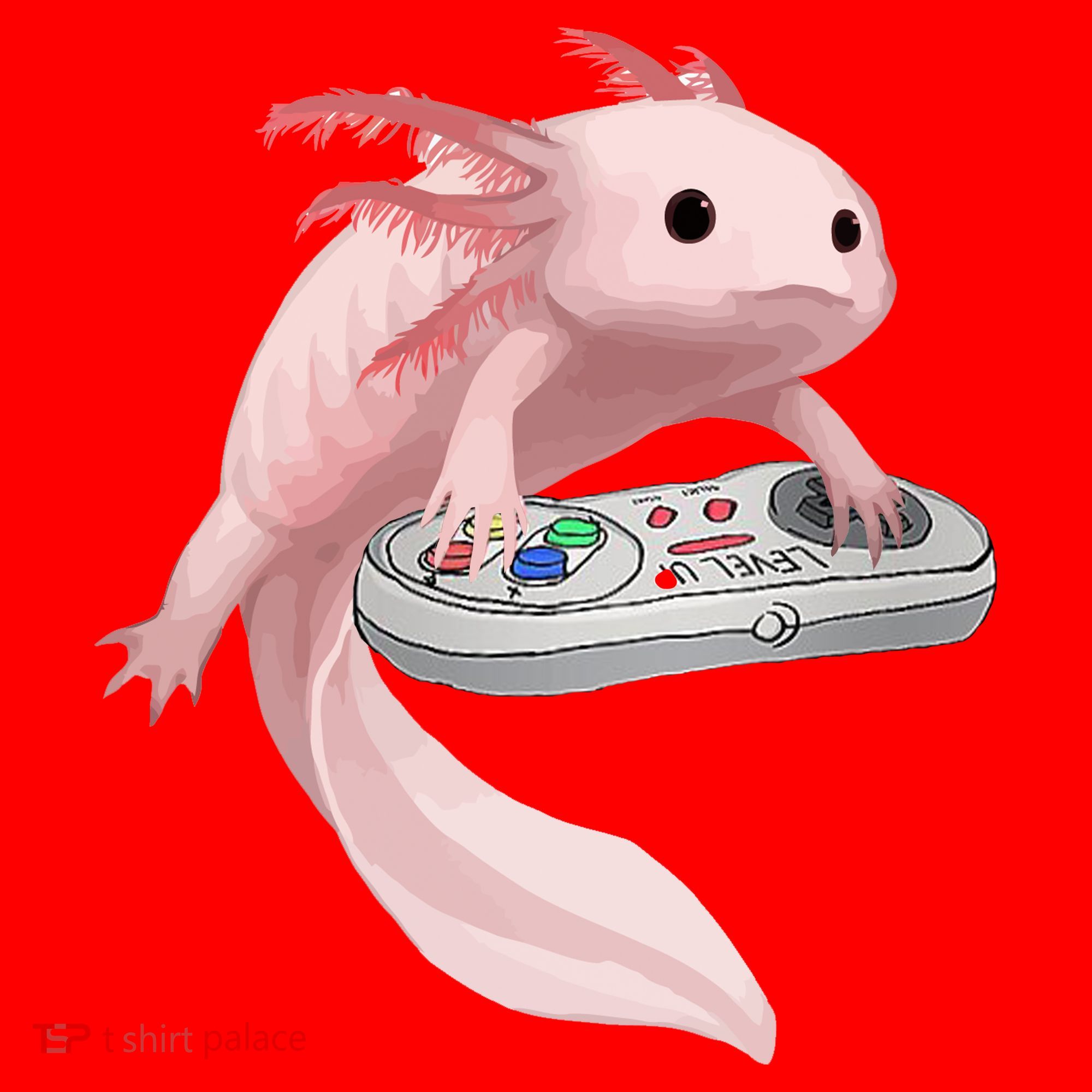 Axolotl Fish Playing Video Game Axolotl Lizard Gamers Santa Hat