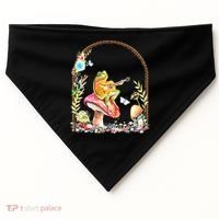Aesthetic Frog Playing Guitar Mushroom Goblincore USA-Made Doggie Bandana thumb 0