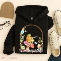 Aesthetic Frog Playing Guitar Mushroom Goblincore Hoodie thumb 4