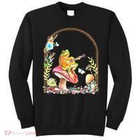 Aesthetic Frog Playing Guitar Mushroom Goblincore Sweatshirt thumb 0