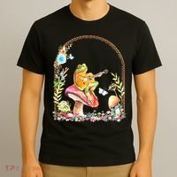 Aesthetic Frog Playing Guitar Mushroom Goblincore T-Shirt thumb 3
