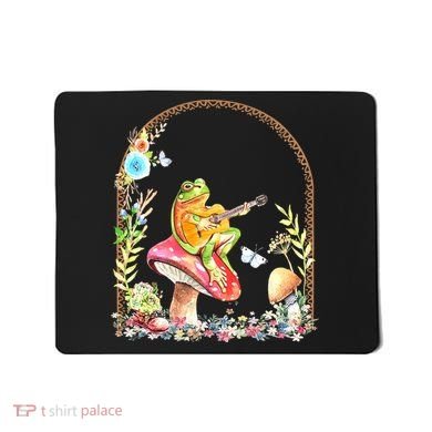 Aesthetic Frog Playing Guitar Mushroom Goblincore Mousepad