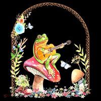 Aesthetic Frog Playing Guitar Mushroom Goblincore Baby Bodysuit thumb 2