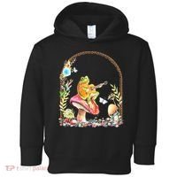 Aesthetic Frog Playing Guitar Mushroom Goblincore Toddler Hoodie thumb 0