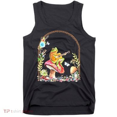 Aesthetic Frog Playing Guitar Mushroom Goblincore Tank Top