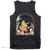 Aesthetic Frog Playing Guitar Mushroom Goblincore Tank Top thumb 0