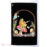 Aesthetic Frog Playing Guitar Mushroom Goblincore Golf Towel thumb 0