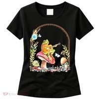 Aesthetic Frog Playing Guitar Mushroom Goblincore Women's T-Shirt thumb 0