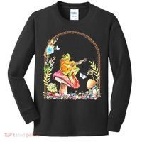 Aesthetic Frog Playing Guitar Mushroom Goblincore Kids Long Sleeve Shirt thumb 0