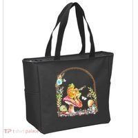 Aesthetic Frog Playing Guitar Mushroom Goblincore Tote Bag thumb 2