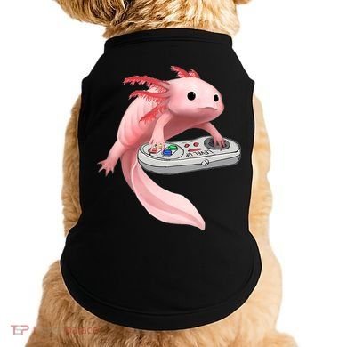 Axolotl Fish Playing Video Game White-Axolotl Lizard Gamers Doggie Tank