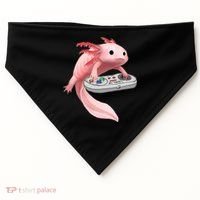 Axolotl Fish Playing Video Game White-Axolotl Lizard Gamers USA-Made Doggie Bandana thumb 0
