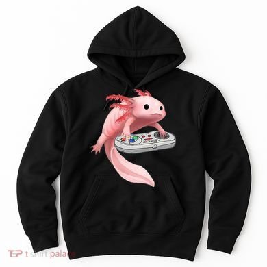 Axolotl Fish Playing Video Game White-Axolotl Lizard Gamers Hoodie