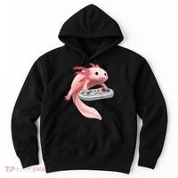Axolotl Fish Playing Video Game White-Axolotl Lizard Gamers Hoodie thumb 0