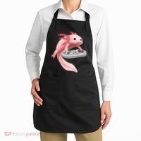 Axolotl Fish Playing Video Game White-Axolotl Lizard Gamers Apron thumb 2