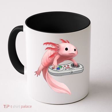 Axolotl Fish Playing Video Game White-Axolotl Lizard Gamers Coffee Mug