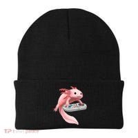 Axolotl Fish Playing Video Game White-Axolotl Lizard Gamers Beanie thumb 0