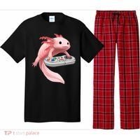 Axolotl Fish Playing Video Game White-Axolotl Lizard Gamers Pajama Set thumb 0
