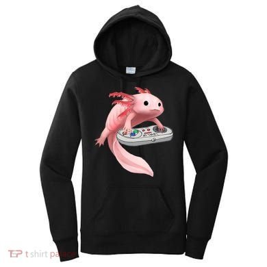 Axolotl Fish Playing Video Game White-Axolotl Lizard Gamers Women's Hoodie
