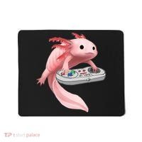 Axolotl Fish Playing Video Game White-Axolotl Lizard Gamers Mousepad thumb 0