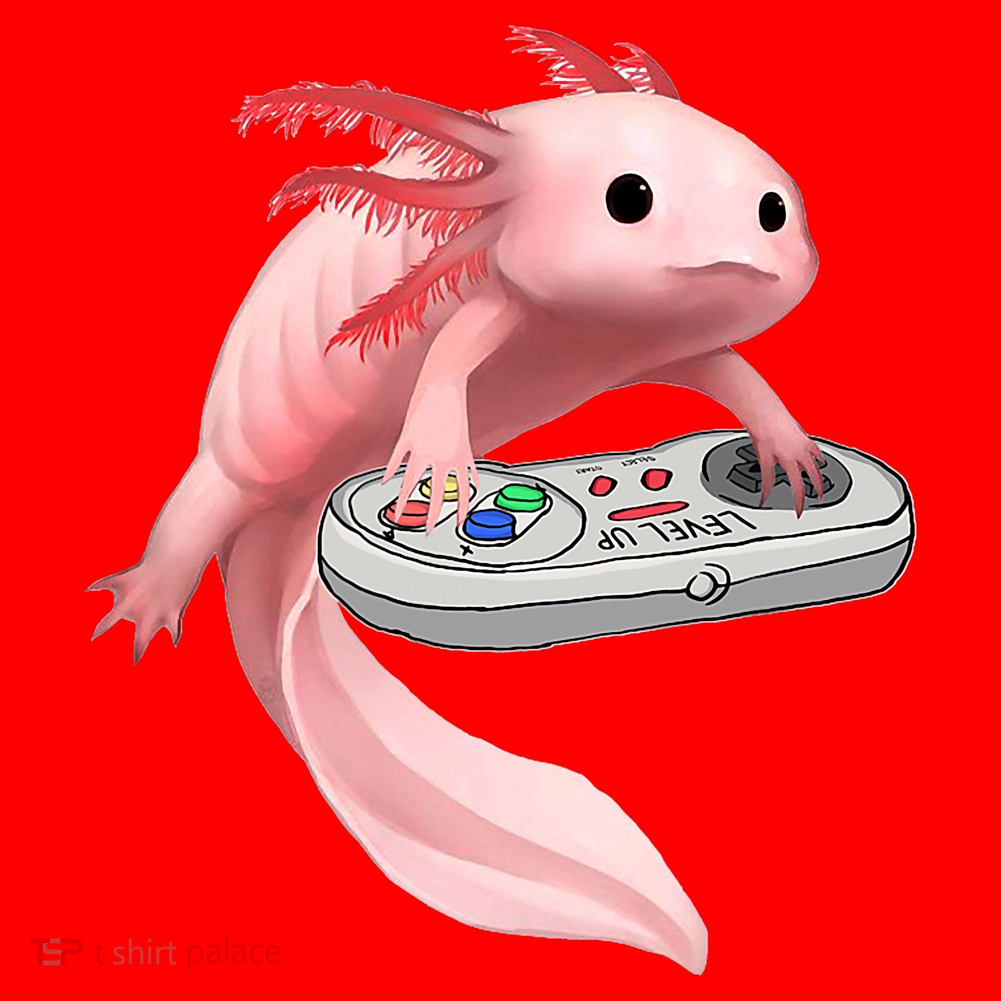 Axolotl Fish Playing Video Game White-Axolotl Lizard Gamers Santa Hat