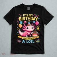 Axolotl Fun Party Kawaii Axolot Birthday T-Shirt thumb 5