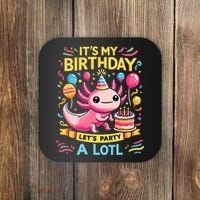 Axolotl Fun Party Kawaii Axolot Birthday Coaster thumb 0