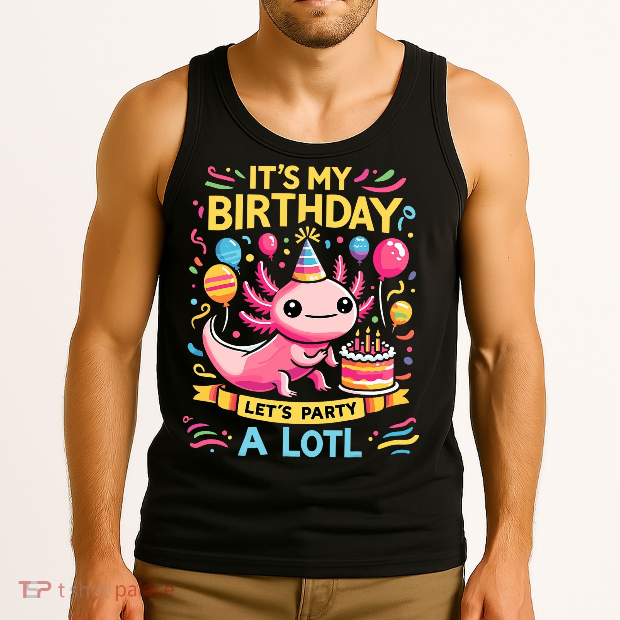 Axolotl Fun Party Kawaii Axolot Birthday Tank Top
