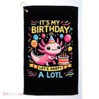 Axolotl Fun Party Kawaii Axolot Birthday Golf Towel thumb 0