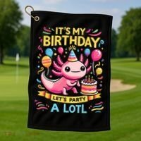 Axolotl Fun Party Kawaii Axolot Birthday Golf Towel thumb 1