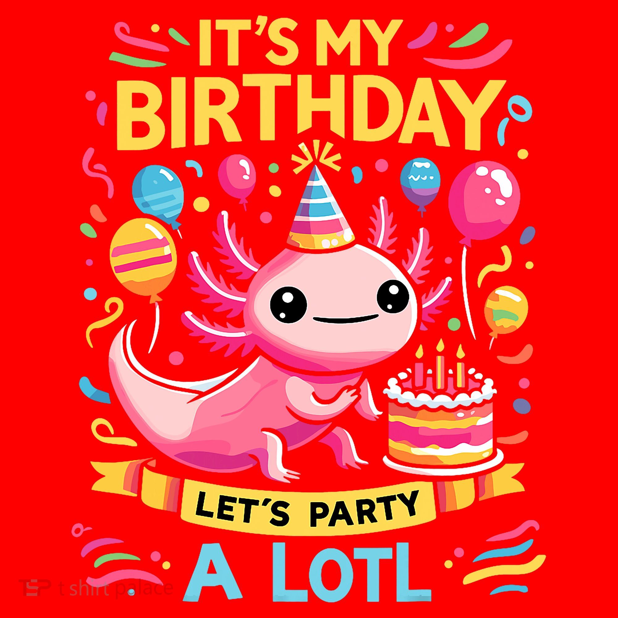 Axolotl Fun Party Kawaii Axolot Birthday Santa Hat