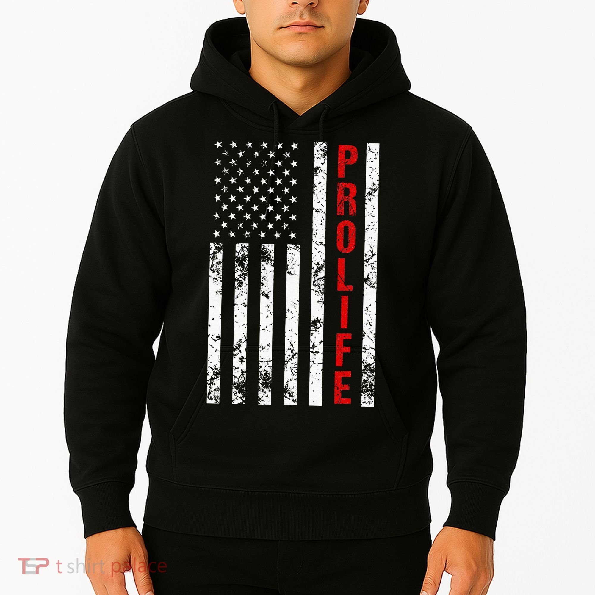 American Flag Pro Life Hoodie