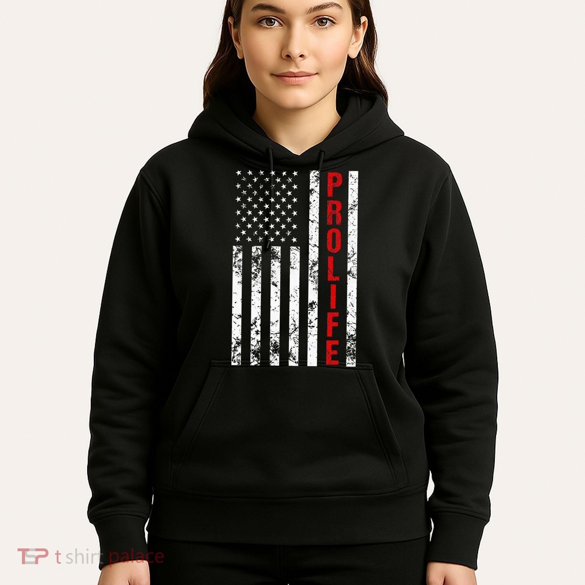 American Flag Pro Life Hoodie