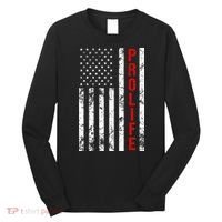 American Flag Pro Life Long Sleeve Shirt thumb 0