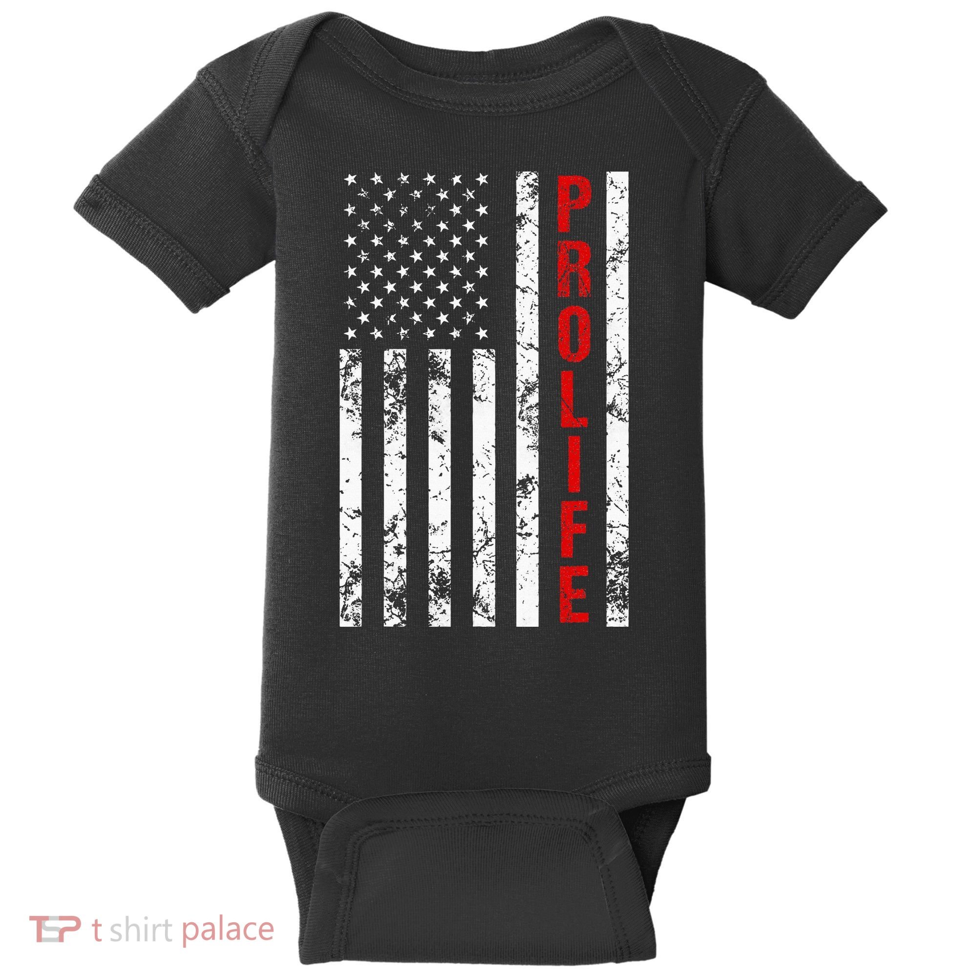 American Flag Pro Life Baby Bodysuit