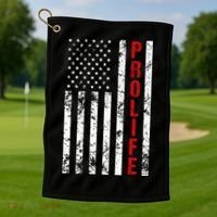 American Flag Pro Life Golf Towel thumb 1