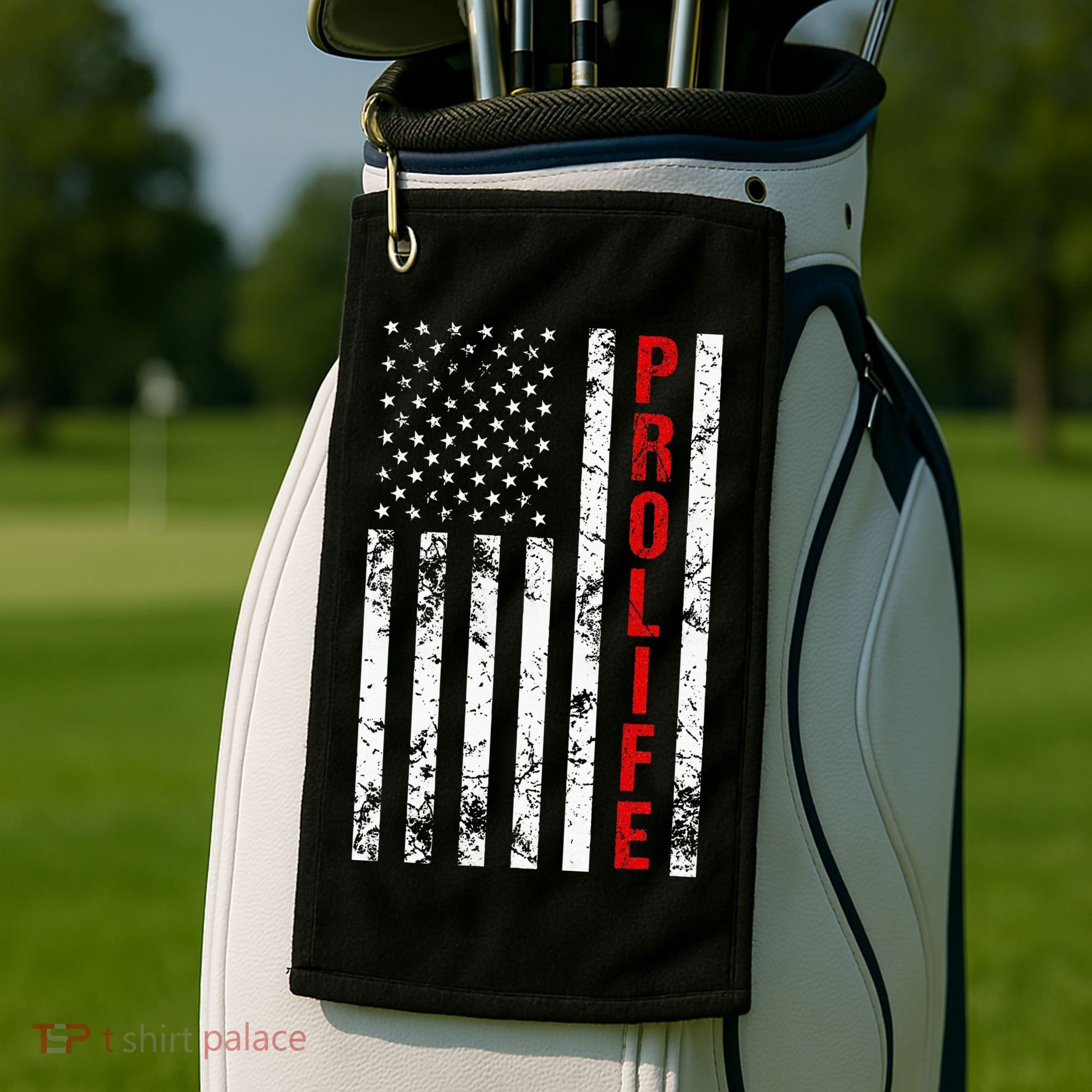 American Flag Pro Life Golf Towel