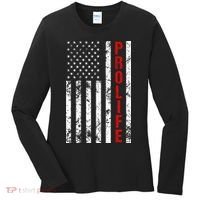 American Flag Pro Life Women's Long Sleeve Shirt thumb 0